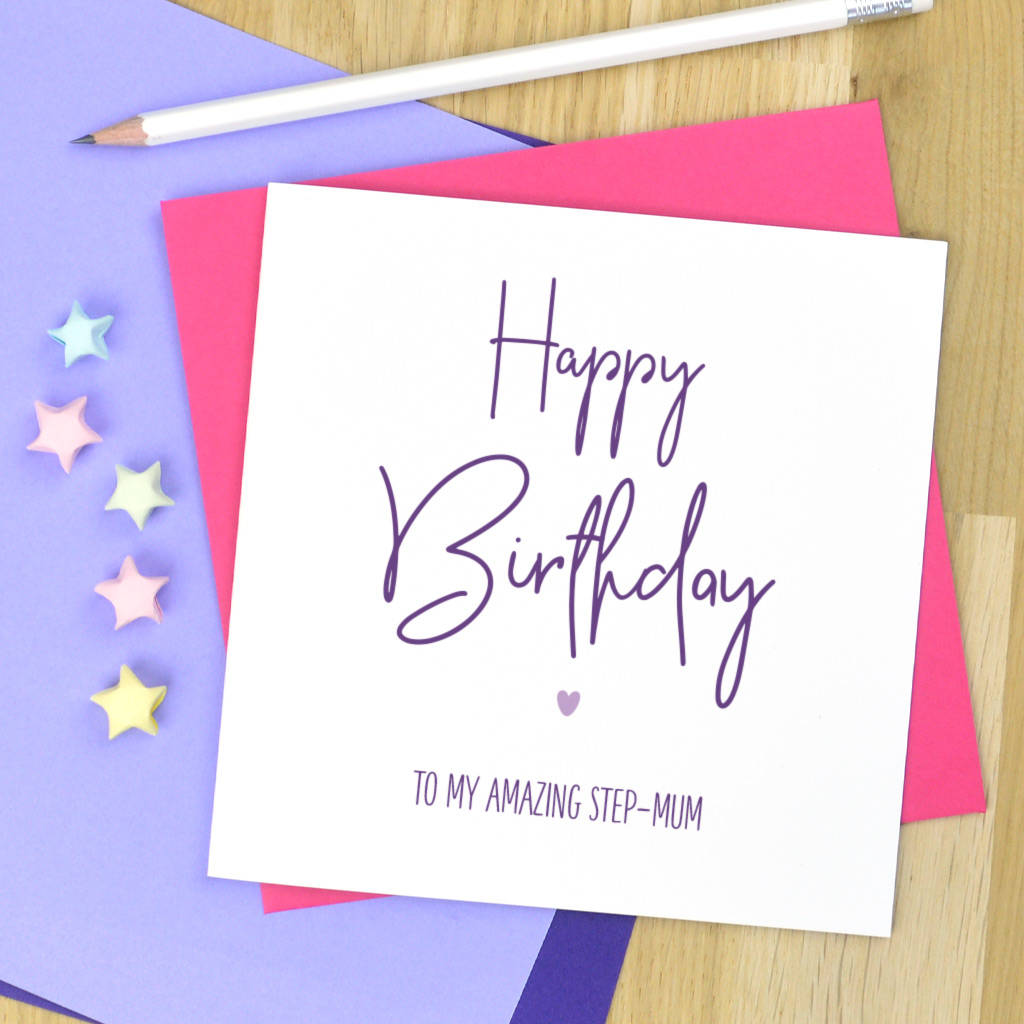 stepmum birthday card by pink and turquoise | notonthehighstreet.com