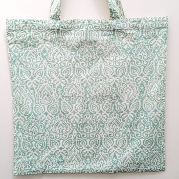 Large Colourful Block Print Tote Bags, Fair Trade Market Shoppers Handmade In India, 2 of 4