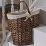 Wicker Stair Basket With Cotton Lining, thumbnail 1 of 3