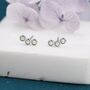 Sterling Silver Tiny White Opal Trio Stud Earrings, thumbnail 5 of 12