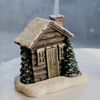 Log Cabin Snowy Winter Incense Cone Burner, 5 of 5