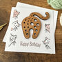 Birthday Card With Wooden Cat Knitting Needle Gauge, thumbnail 5 of 7