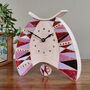 Large Mantel Clock In Shades Of Pink Triangle Motif, thumbnail 5 of 7