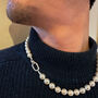 White Neutral Elegant Pearl Necklace, thumbnail 2 of 3