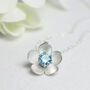 Silver Blossom Birthstone Necklace, thumbnail 2 of 9