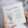 Personalised Floral Poem Birthday Card For Sister, thumbnail 1 of 7