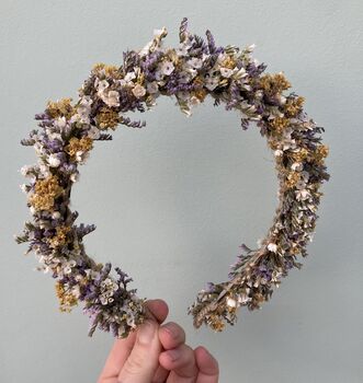 Wedding Dried Flower Crown Headband, 7 of 10