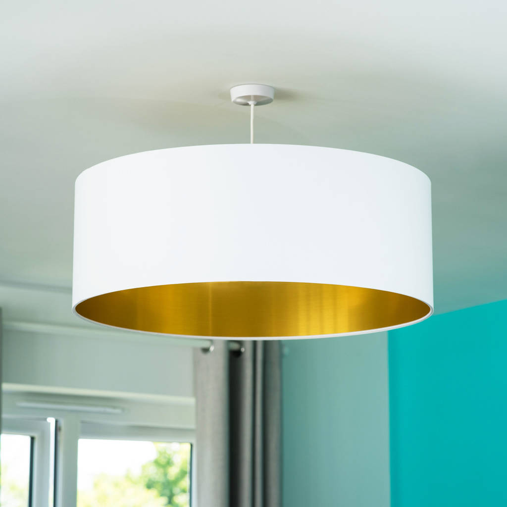 Oversize Gold Lined Ceiling Pendant Shade 40 Colours By