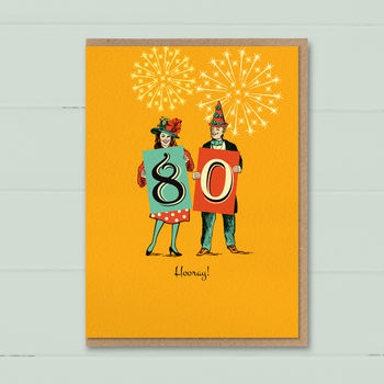 Funny 80th Birthday Card ‘80 Hooray!’, 3 of 4