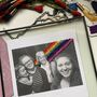Framed Embroidered Rainbow/ Sun Doodle Family Photo, thumbnail 4 of 11