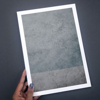 Two Toned Abstract Concrete Print – Blue And Grey, 2 of 7