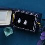 Tiny Opal Pear Stud Earrings In Sterling Silver, thumbnail 1 of 11