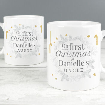 Personalised 'On Your First Christmas' Set Of Two Mugs, 5 of 6