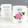 Birth Flower Mug With Personalised Message, thumbnail 9 of 12
