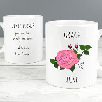 Birth Flower Mug With Personalised Message, 9 of 12