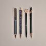 Black And Rose Gold Four Piece Pen Gift Set, thumbnail 4 of 6