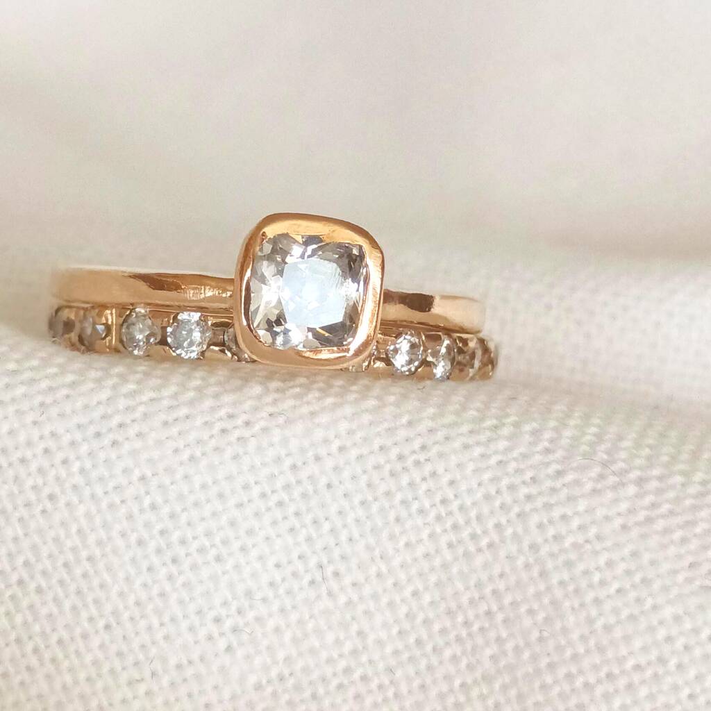 Cushion Cut Natural Diamond Ring On 18ct Gold, 1 of 5