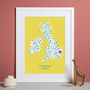 Personalised Mothers Day Map Print Any Country, thumbnail 2 of 5