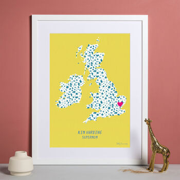Personalised Mothers Day Map Print Any Country, 2 of 5