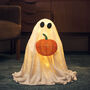 Light Up LED Ghost Holding Pumpkin Halloween Figure, thumbnail 1 of 5