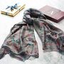 Personalised /Monogrammed Grey Bird Scarf In A Gift Box, thumbnail 1 of 6