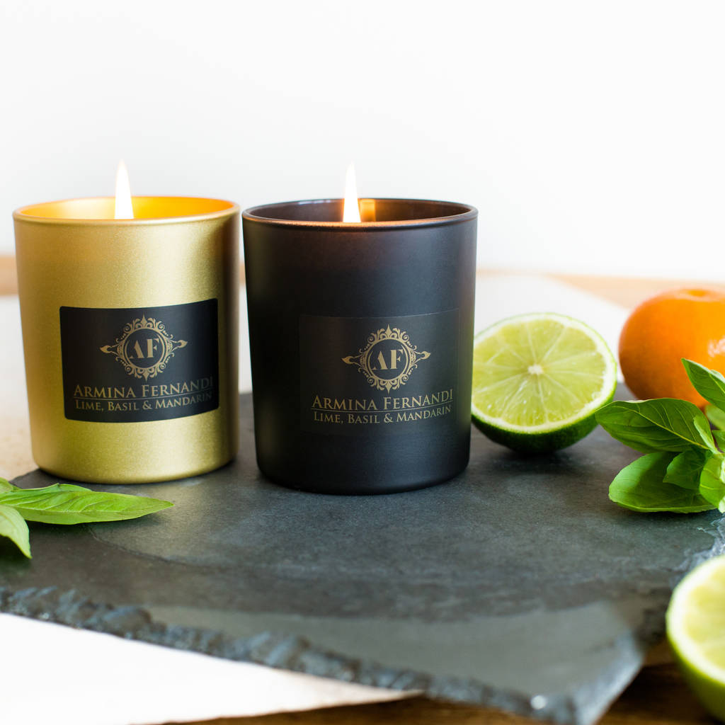 Lime, Basil And Mandarin Candle By Armina Fernandi