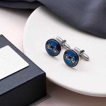 Stylish Hand Painted Bicycle Cufflinks, 3 of 6