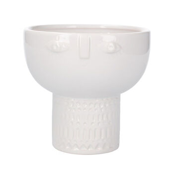 White Ceramic Face Bowl Vase, 4 of 4