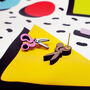 Sewing Scissors Stud Earrings, thumbnail 2 of 4