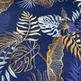 Dark Blue Tropical Leaf Themed Soft Cushion Cover, thumbnail 2 of 7