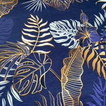 Dark Blue Tropical Leaf Themed Soft Cushion Cover, 2 of 7
