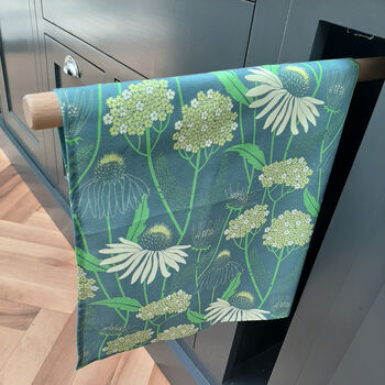 Echinacea Blue Tea Towel, 3 of 7