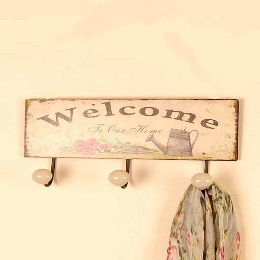 Vintage Wall Hooks With Sign By Dibor