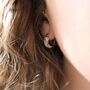 Botanical Wildflower Silver Tone Huggie Hoop Earrings, thumbnail 3 of 4