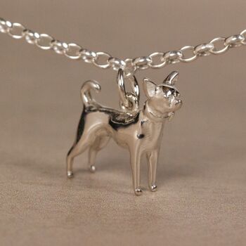 Personalised 3D Chihuahua Silver Chain Bracelet, 2 of 9