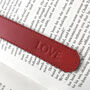 Love Embossed Red Leather Bookmark, thumbnail 3 of 4