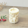 White Christmas Stag Pillar Candle Christmas Reindeer, thumbnail 5 of 10