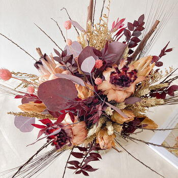 Preserved Burgundy Bouquet With Proteas Nocturne, 3 of 4