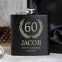 Personalised Black Birthday Crest Hip Flask – 18th 21st 30th Gift, thumbnail 6 of 8