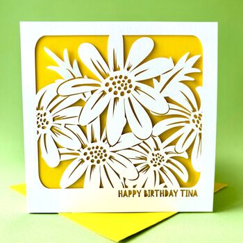 Personalised April Daisy Birth Flower Card, 4 of 5