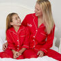 Personalised Matching Red Christmas Pyjama For Mum And Child, thumbnail 9 of 10