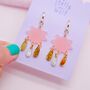 Blush Pink Swishy Star Drop Earrings, thumbnail 1 of 5