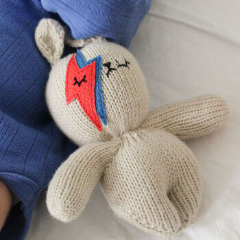 Bowie Bunny Handmade Rattle For New Baby, 2 of 4
