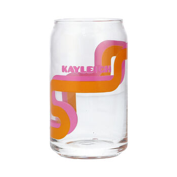 Personalised Retro Line Printed Can Glass, 3 of 7