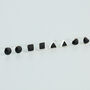 Sterling Silver Black Geometric Shapes Stud Earrings, thumbnail 1 of 5
