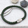 Teenage Boy's Leather Personalised Clasp Bracelet, thumbnail 4 of 7