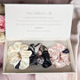 Silk Scrunchie Gift Box Hair Scrunchie Ponytail Holder Hairband Mulberry Silk Satin Luxurious Cream Pink Black Hair Tie Multi Pack, thumbnail 1 of 12