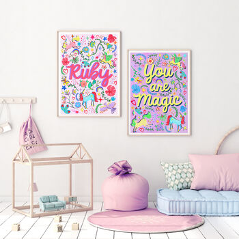 You Are Magic Unicorn Print | Storybook Nursery Wall Art, 10 of 11