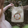 Personalised Summer Flower Wreath Drawstring Bag, thumbnail 1 of 5