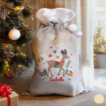 Personalised Reindeer Christmas Sack For Kids, 3 of 4